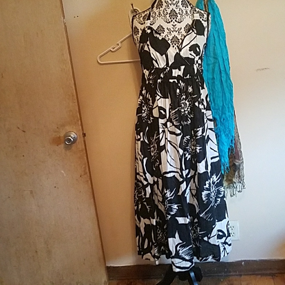Black and white maxi dress